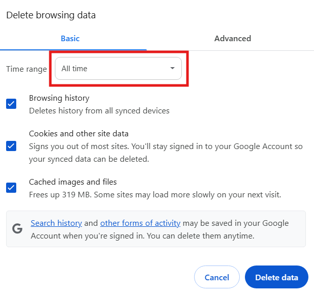 Chrome delete cache.png